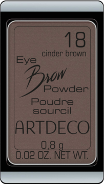 ARTDECO Eye Brow Powder 18 cinder brown, brązowy wkład do paletki, widok z góry.
