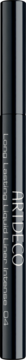 Ciemny, rozmyty eyeliner Long Lasting Liquid Liner Intense, pionowy widok. Widoczny biały tekst i stylizowane logo.