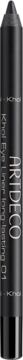 Czarna kredka ARTDECO Khol Eye Liner Long-Lasting, widok z przodu, cylindryczna z metalicznym połyskiem.