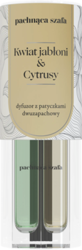 Dwuzapachowy dyfuzor "pachnąca szafa" Kwiat jabłoni & Cytrusy. Dwa płyny: zielony i brązowy.