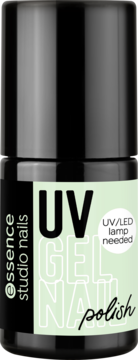 essence studio nails UV GEL NAIL 215 Pistachio Gelato. Butelka z jasnopistacjowym lakierem żelowym UV/LED.