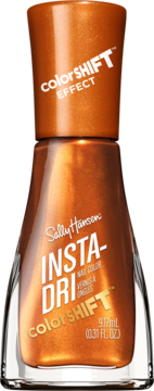 Lakier Sally Hansen Insta-Dri ColorShift Flame On You, pomarańczowo-miedziany, duo-chrome, zmieniający kolor.