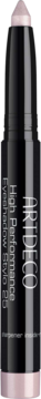 Artdeco High Performance Eyeshadow Stylo, odcień Seashell. Czarny sztyft z wysuniętą jasnoróżową perłową końcówką.