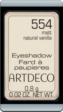 Artdeco Eyeshadow 554 matt natural vanilla, pojedynczy wkład w kremowym odcieniu, widok z góry.