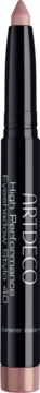 Artdeco High Performance Eyeshadow Stylo 40, czarny sztyft z lśniącym, różowym, spiczastym wkładem, widok z przodu.
