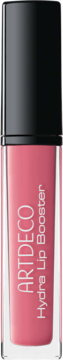 Artdeco Hydra Lip Booster w kolorze Translucent Mountain Rose. Różowy błyszczyk z czarną nakrętką, pionowo.