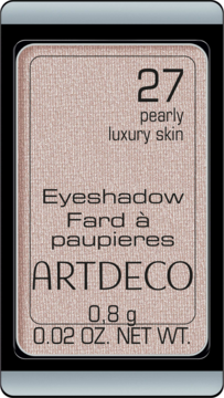 Artdeco perłowy cień do powiek nr 27 Pearly Luxury Skin, jasny beż, widok z góry na prostokątny wkład.