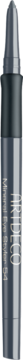 Pionowe zbliżenie ciemnoszarej kredki do oczu Artdeco Mineral Eye Styler, mineralnej, delikatnej dla oczu.