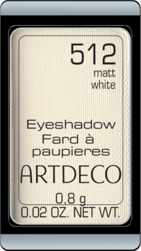 Matowy cień do powiek Artdeco 512 Matt White, wkład do kasetki Beauty Box, widok z góry.