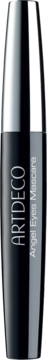 Czarny tusz Artdeco Angel Eyes Mascara pogrubiająco-wydłużający, z białym napisem na błyszczącej tubce.