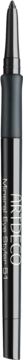 Czarny, metaliczny Mineral Eye Styler, wysuwana kredka do oczu, pionowy widok, lekko rozmyte detale.