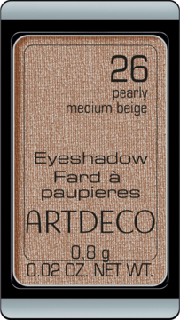 Artdeco Eyeshadow 26 Pearly Medium Beige, perłowy cień do powiek w magnetycznym wkładzie, widok z góry.