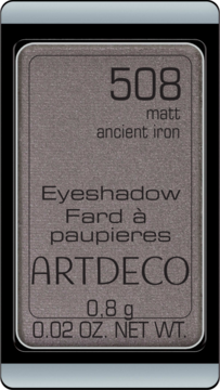 Artdeco matowy cień do powiek Ancient Iron 508, szara magnetyczna wkładka do palety, widok z góry.