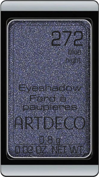 Artdeco Blue Night perłowy cień do powiek, numer 272, granatowy, w pojedynczym magnetycznym wkładzie, widok z góry.