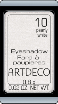 Wkład cienia Artdeco 10 Pearly White, biały, perłowy, prostokątny, widok z góry na opis.
