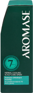 Ciemnozielony AROMASE Herbal Cooling Scalp Care Spray, wcierka do przetłuszczającej się skóry głowy z logo 7.