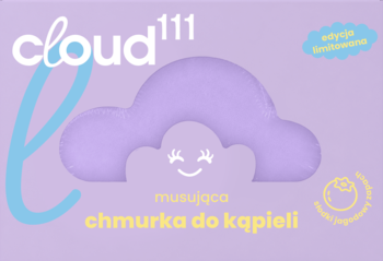 Opakowanie fioletowej, musującej chmurki do kąpieli Cloud 111 o zapachu jagódki, edycja limitowana.