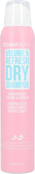 Hairburst Volume & Refresh suchy szampon w różowej puszce aerozolowej 200ml, widok przód.