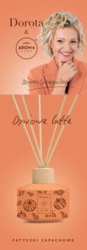 Patyczki zapachowe Dorota & Aroma Home Dyniowe latte. Pomarańczowy dyfuzor z dyniami i Dorotą Szelągowską.