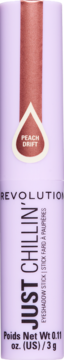 Revolution Just Chillin' Cooling Shadow Stick Peach Drift, jasnofioletowy sztyft z brzoskwiniowym rdzeniem, widok z przodu.