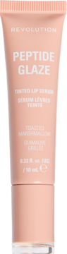 Revolution Peptide Glaze Tinted Lip Serum Toasted Marshmallow w jasnoróżowej tubce, widok z przodu.