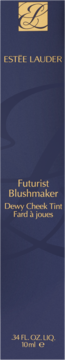 Estee Lauder Futurist Blushmaker Dewy Cheek Tint w ciemnogranatowym pudełku z złotym logo i napisem, widok z przodu.