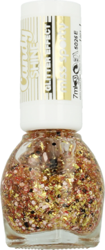 Miss Sporty Candy Shine Glitter Effect, przezroczysty lakier z brokatem, widok z przodu.