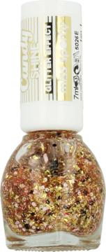 Miss Sporty Candy Shine Glitter Effect, przezroczysty lakier z brokatem, widok z przodu.