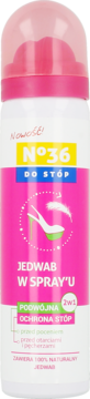 NO36 ,jedwab w sprayu, podwójna ochrona stóp,przód