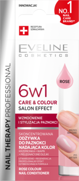 EVELINE COSMETICS Nail Therapy Professional 6w1 Care & Colour,odżywka do paznokci, skoncentrowana, nadająca kolor,  Rose,przód