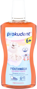 PROKUDENT Junior ,płyn do płukania jamy ustnej, o smaku jagodowym, dla dzieci 6+,przód