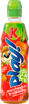 KUBUŚ ,niegazowany napój, marchew-jabłko-truskawka-limetka,przód