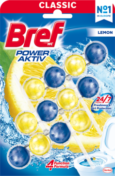 BREF Classic Power Aktiv,zawieszka do WC, Soczysta Cytryna,przód