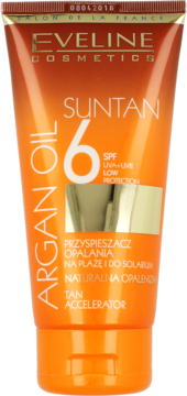 EVELINE COSMETICS ,przyspieszacz opalania na plażę i do solarium, SPF 6, niska ochrona,przód