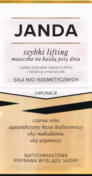 Janda Szybki Lifting maska z nićmi, biało-czarne opakowanie na 2 aplikacje, front.