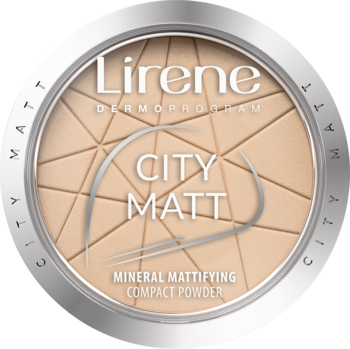 LIRENE City Matt ,puder do twarzy, matujący, mineralny, nr 02 Naturalny,przód
