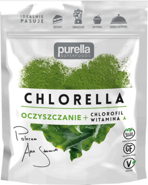 CHLORELLA ,naturalna alga słodkowodna w proszku,przód