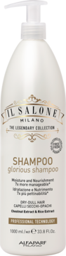 Kremowa butelka szamponu Il Salone Milano 1000ml z pompką, do suchych włosów, widok z przodu.