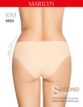 MARILYN Kim Second Skin,figi damskie, cięte laserowo, midi, Natural, rozm. L,przód