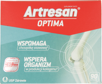 ARTRESAN Optima ,kapsułki wspomagające chrząstkę stawową i wspierające organizm w produkcji kolagenu, suplement diety,przód