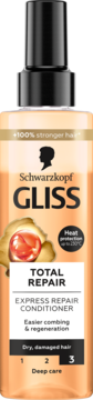 Schwarzkopf GLISS Total Repair Express Conditioner, pomarańczowy, dla suchych, zniszczonych włosów, głęboka regeneracja. Front.