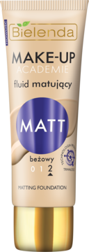 BIELENDA Make-Up Academie Matt,fluid matujący, nr 2 Beżowy,przód