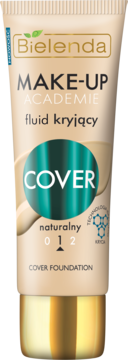 BIELENDA Make-Up Academie Cover,fluid kryjący, nr 1 Naturalny,przód
