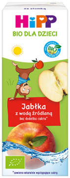 HIPP,napój, Jabła z wodą źródlaną, 1rż+,przód