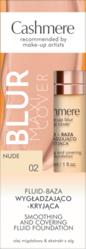 Cashmere Blur Maxi Cover fluid foundation Nude 02, smoothing and covering, full front view of box.