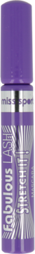 Miss Sporty Fabulous Lash lengthening mascara in a vibrant purple tube with silver lettering, front view.