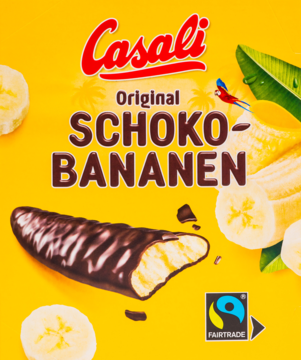 CASALI Original ,pianki bananowe w czekoladzie,przód