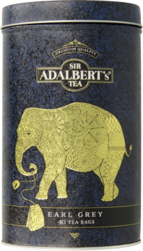 ADALBERT'S TEA ,herbata czarna Earl Grey w saszetkach,przód
