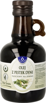 OLEOFARM ,olej z pestek dyni, tłoczony na zimno,przód