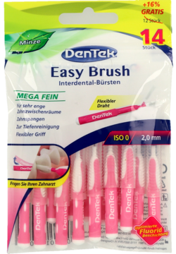 DENTEK ,szczoteczki do bardzo wąskich przestrzeni międzyzębowych, rozm. 2,0,przód
